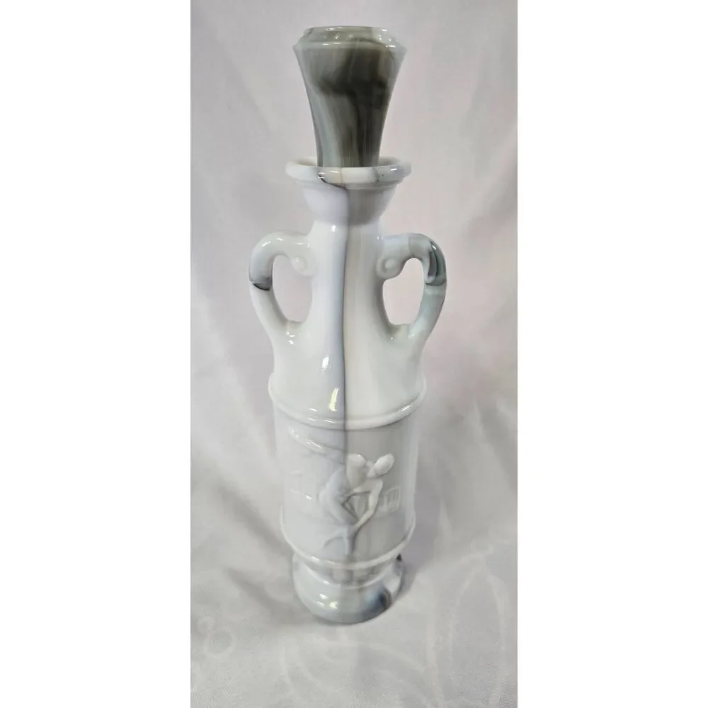 Vintage JIM BEAM liquor Decanter bottle White Marble GREEK Discus Thrower Empty